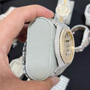 Venta al por mayor de lujo completo Iced Out Moissanite Diamond Relojes Hip Hop VVS1 Moissanite Reloj de pulsera mecánico automático para hombres - Product Image 3