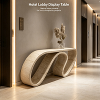 Table console moderne en marbre naturel, table d'entrée minimaliste, table de couloir, décoration artistique créative pour salon, vente en gros, OEM personnalisé