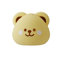 Lampe de table LED en silicone en forme de petit ours imprimable avec logo, contrôle par bouton, 90x90x110mm, durée de vie de 10 000 heures, petite taille