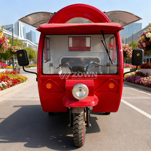 Carrito de Comida ZOWN Rojo de Aluminio y Fibra de Vidrio con Toldo y Ventana de Servicio - Product Image 4