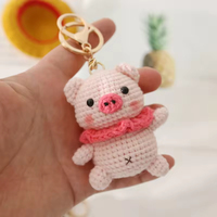 Pendentif poupée tissé à la main en fil crocheté, petit animal porte-clés, décoration de sac bohème, artisanat fait main