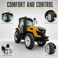 Tracteur robuste de 100 CV avec cabine climatisée et quatre attaches rapides hydrauliques pour les unités agricoles commerciales