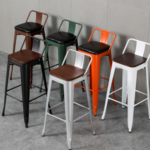 <span class=keywords><strong>Tabouret</strong></span> de bar en métal empilable <span class=keywords><strong>noir</strong></span> de haute qualité, moderne et robuste, pour la maison, le bar, l'hôtel, le salon, la salle à manger en plein air - Product Image 1