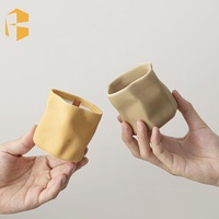 FUBEI LIVING Organisches Freiform-Keramik-Kerzenglas |   Unregelmäßiges Kontur-Duftgefäß, Aromatherapie-Duftkerze für Zuhause