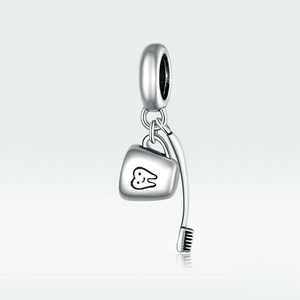 Nuevo S925 Sterling Sliver mujeres pulsera encantos sonrisa dientes lindos/juego de cepillo de dientes/taza de cepillo de dientes dentisit encantos pulsera de cuentas DIY - Product Image 6