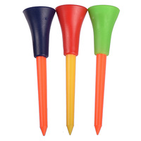Tees de golf durables en plastique et caoutchouc de 83 mm avec coussinets, couleurs assorties, accessoires porte-balles de golf