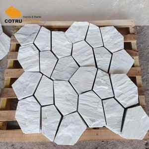 Dalles irrégulières en <span class=keywords><strong>grès</strong></span> et pierre calcaire Cotrustone, motif craquelé <span class=keywords><strong>beige</strong></span> naturel, autocollant décoratif extérieur - Product Image 5