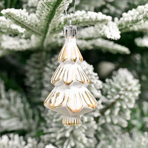 Nuevo Retro blanco 8CM colgante de Navidad pequeño festivo adornos colgantes de Navidad decoraciones de bolas y árboles - Product Image 5