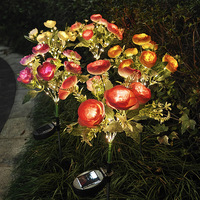 Nouvelle lumière artificielle de fleur de rose à énergie solaire étanche vente chaude décoration de jardin extérieur lampe de pelouse de noël