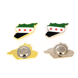 Nuevos pines de solapa magnéticos de metal esmaltado con la bandera de Siria 2024, insignia del Día de las Banderas Sirias del 8 de diciembre de la República Árabe Siria - Product Image 3