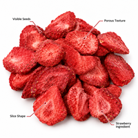 Halal Bulk Gedroogde Aardbeienplakjes 10kg Kant-en-klaar Gedroogd Fruit 24 Maanden Houdbaarheid OEM/ODM Beschikbaar voor Groothandel