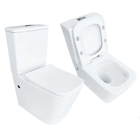 WC à deux pièces à chasse directe, WC intelligent en céramique à double chasse, WC sans bride à chasse Tornado, pour salle de bain moderne à domicile
