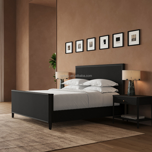 Letto FERLY dal Design Moderno in Rovere Massiccio di Alta Qualità con Pannello Scanalato e Pediera, Arredamento Camera da Letto, Personalizzazione OEM ODM Accettata - Product Image 1