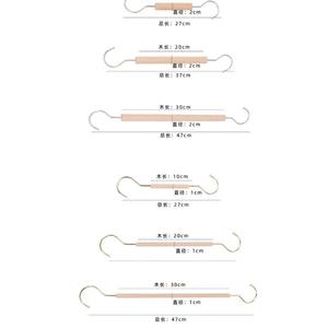 ร้านขายเสื้อผ้าสั่งทำขายส่ง  ราวแขวนผ้าพันคอแบบวงกลมไม้  พร้อมคลิปหนีบกางเกงสีทองและสีเงิน - Product Image 3