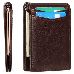 RFID engelleme ince kart tutucu cüzdan erkekler için kredi kartı tutucu klip para lüks bifold küçük cüzdan
