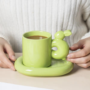 SYL Ins - Juego de <span class=keywords><strong>Tazas</strong></span> de Cerámica Creativas Nórdicas <span class=keywords><strong>para</strong></span> <span class=keywords><strong>Parejas</strong></span>, Taza de Café de Alta Calidad con Platillo, Taza de Conejo, Juego de Regalo - Product Image 1