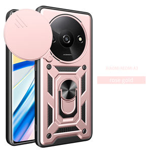 Tam kamera Lens koruma halkası kırmızı renk ile Redmi A3 hibrid telefon kılıfı koruyucu darbeye dayanıklı pencere - Product Image 5
