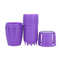 Horns Bee Grinder à herbes en plastique avec logo personnalisé, tout-en-un, en forme de baril, avec pot de rangement intégré pour le broyage du tabac