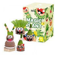 Kit de Bricolage Créatif pour Enfants : Poupée à Tête d'Herbe Magique DIY, Jouet Plante à Cultiver