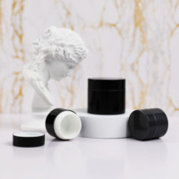 Pot cosmétique de luxe vide en aluminium à double paroi noir avec couvercle à vis, 5g, 10g, 1oz, 2oz, 4oz, pour crème