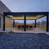Auvent en aluminium pour extérieur, montage mural, imperméable, fenêtre à persiennes, couverture de toit, pavillon en aluminium électrique