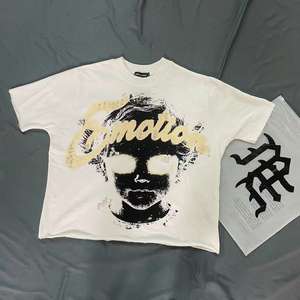 Camisetas de algodón 100% de alta calidad, ropa de calle con estampado gráfico, ropa de hombre de gran tamaño, camisetas de emoción mixta para hombres - Product Image 5