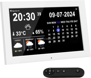<span class=keywords><strong>Calendrier</strong></span> de bureau numérique électronique intelligent WiFi avec paramètres de rappel de mémo, affichage météo, température et humidité - Product Image 2