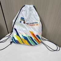 Sacs à dos de rangement en polyester à double épaule avec cordon de serrage, imprimés par transfert thermique, style mode sur mesure, design couleur unie