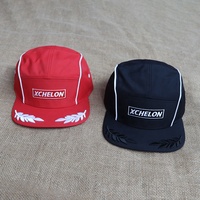 Casquette 5 panneaux en nylon imperméable de haute qualité, logo brodé personnalisé, casquette de sport réglable, casquette unisexe pour le camping, casquette à visière plate, OEM