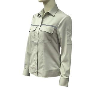 Veste de sécurité réfléchissante pour femme Uniforme de travail à manches longues pour bureau Construction industrielle Mélange de polyester-modal tissé - Product Image 2