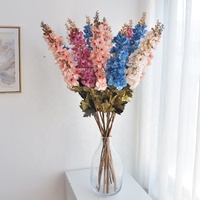 Delphinium Buatan Sutra+Plastik Warna Pink Bernuansa Musim Gugur 103cm Dekorasi Rumah & Pernikahan Retro Eropa