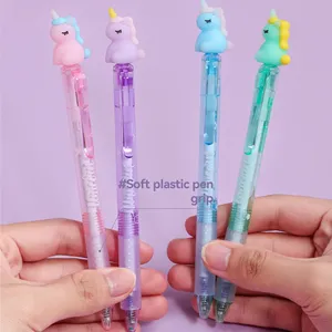 Bonitos bolígrafos de gel borrables de animales creativos para estudiantes de escuela coreana, tinta azul de unicornio de 0,5mm, papelería personalizada