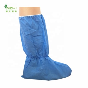 Penutup Panjang medis overcovers perawatan penutup kaki biru nonwoven penutup bot bedah SMS sekali pakai - Product Image 4
