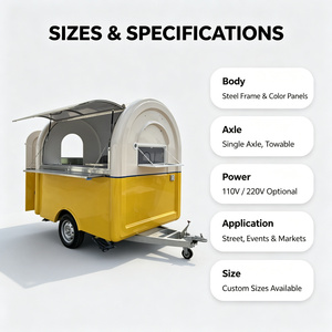 Petite remorque alimentaire en fibre de verre 3m, camion de restauration en acier inoxydable 304, chariot de boulangerie, restaurant mobile de rue pour la vente au détail - Product Image 6