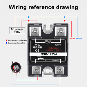 Relais à semi-conducteurs SSR - 10VA 40VA 120VA 40A régulation de tension avec couvercle anti-poussière en plastique dissipateur thermique 220v - Product Image 2