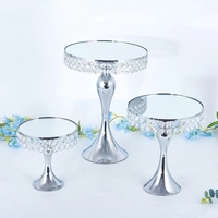 Support à gâteau, plateau de présentation pour desserts, cupcakes, pâtisseries, bonbons, support sur pied en métal doré/chromé, écologique, 3 pièces, décoration pour mariage et événements