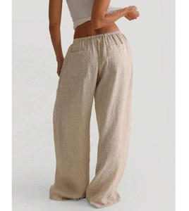 <span class=keywords><strong>Pantalon</strong></span> <span class=keywords><strong>en</strong></span> <span class=keywords><strong>lin</strong></span> <span class=keywords><strong>pantalon</strong></span> à cordon décontracté personnaliser Logo et <span class=keywords><strong>pantalon</strong></span> <span class=keywords><strong>en</strong></span> tissu Sexy <span class=keywords><strong>pantalon</strong></span> large respirant pour <span class=keywords><strong>femme</strong></span> - Product Image 2