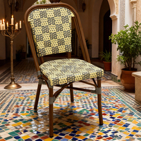 Chaises de bistrot parisien imperméables, nouveau design, en rotin d'extérieur, style français, chaise de terrasse pour restaurant