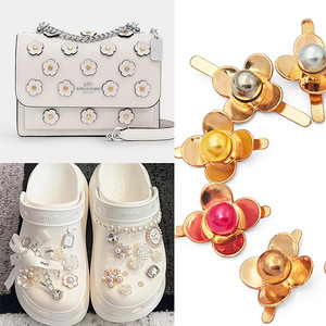 Hebilla de clip con diseño de flor de ciruelo perlada de colores Bdray para bolsos, zapatos, decoraciones de cuero, estilo retro, duradera - Product Image 3