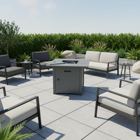 Table d'extérieur MEISEN sans formaldéhyde, sans soucis, en HDPE de qualité alimentaire, résistante au feu, durable, style moderne, rangement sécurisé pour l'extérieur