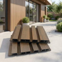 Panneaux de bardage muraux durables en composite bois-plastique pour extérieur, imperméables, résistants aux UV, texturés, pour façades de bâtiments