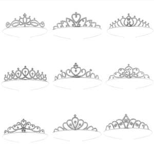 Anak perempuan perak berlian imitasi mahkota kristal Tiara ikat kepala putri gaya lucu pernikahan <span class=keywords><strong>Prom</strong></span> pesta ulang tahun nikmat - Product Image 1