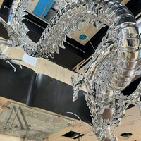 Statue de dragon oriental géante en fibre de verre, grande sculpture FRP sur mesure pour hall d'hôtel, décoration artistique moderne
