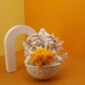 Witt popolare adorabile piccolo angelo cimitero in resina elegante e ben fatto volare via dagli scaffali decorazione del cimitero in resina - Product Image 2