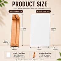 Cadre photo en acrylique vierge pour sublimation avec support en bois, affichage photo personnalisé par transfert thermique