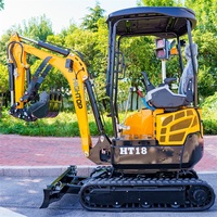 Mini-excavatrice compacte de 1,8 tonne avec moteur de translation intégré, châssis rétractable et attache rapide