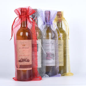 Elegante 15*38 Organza Cordón Bolsa de embalaje de regalo para vino Cuvée Premium Organza Cordón para vino Cuvée - Product Image 3