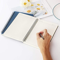 Couleurs vibrantes couverture en papier kraft tampons d'écriture de taille personnalisée et cahier à double spirale