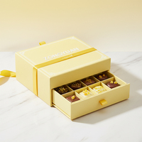 Boîte à tiroir en carton rigide gaufré, design personnalisé, motif luxueux, laminé, pour emballage de chocolat, pour la vente au détail de bonbons de la Saint-Valentin