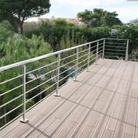Rampe de câble moderne en acier inoxydable pour l'extérieur Tube d'escalier de balcon simple avec garde-corps en métal pour villa et hôtel